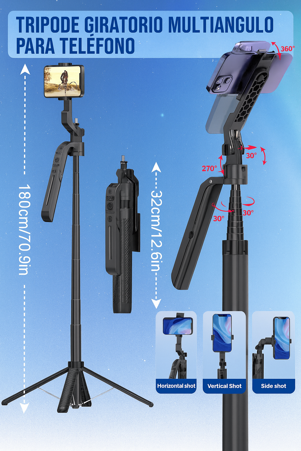 trípode 360 con sensor de movimiento