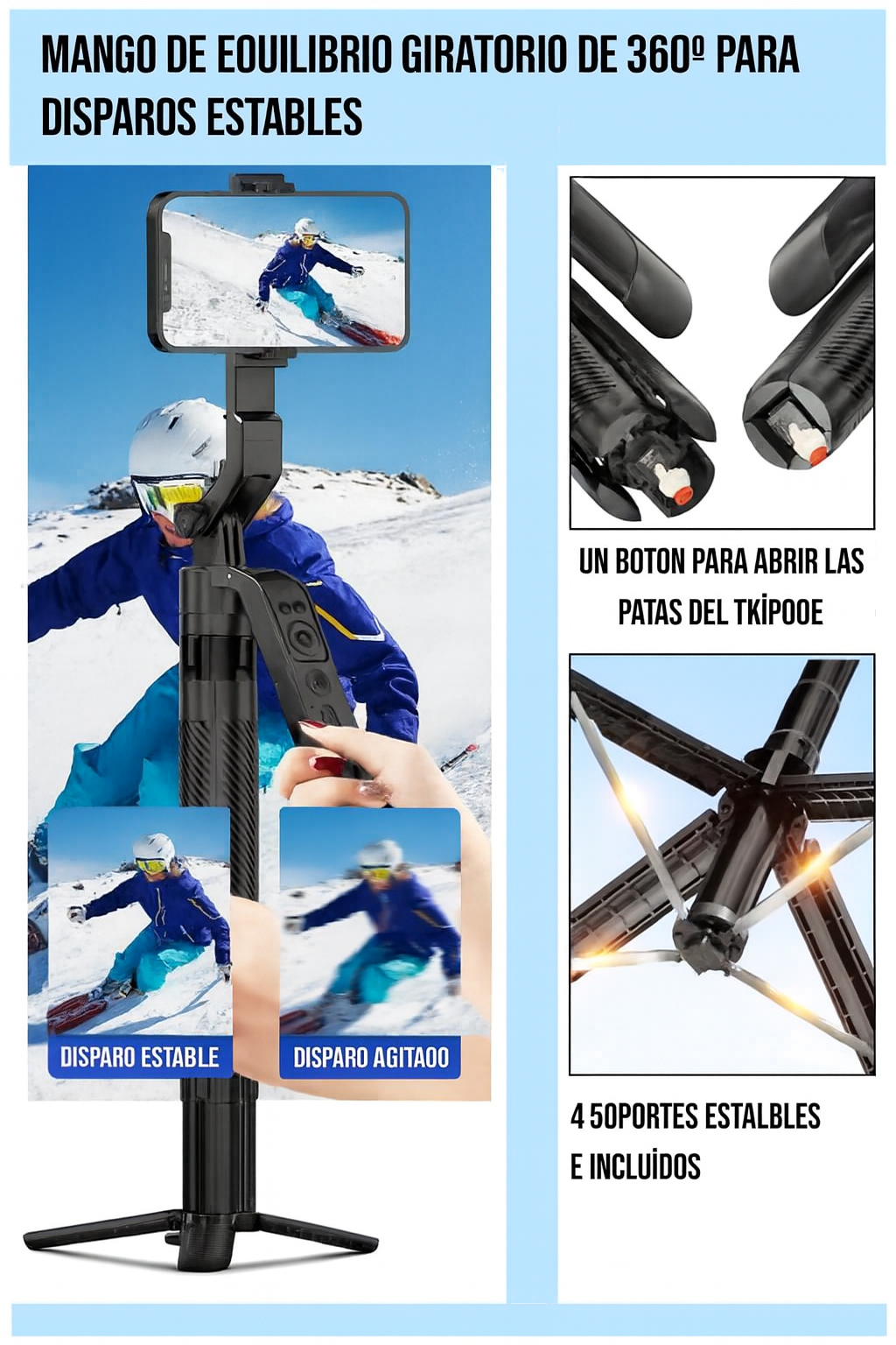 trípode 360 con sensor de movimiento